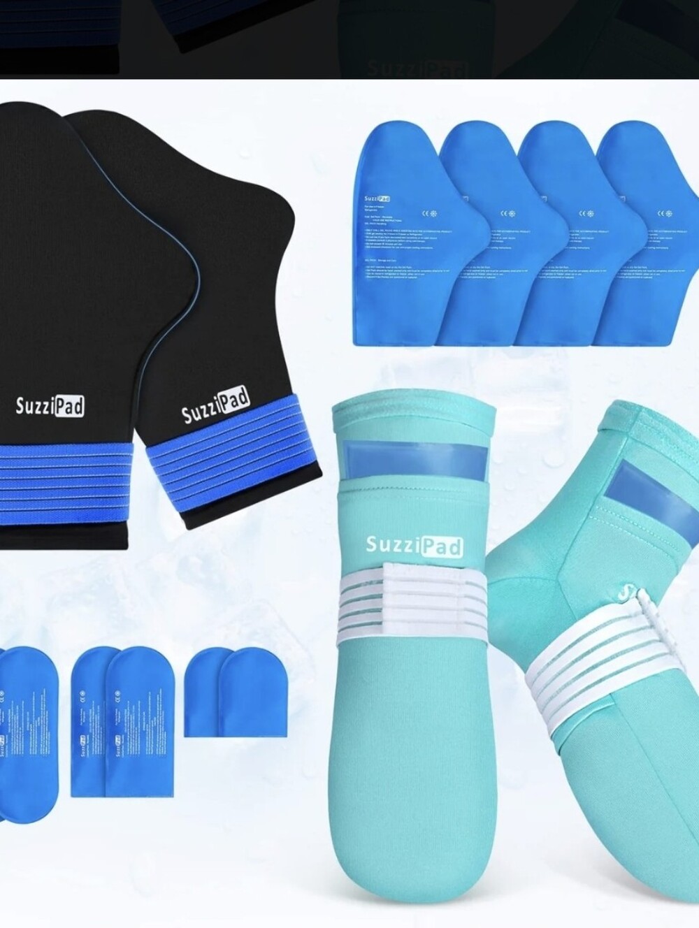 Cooling Gel Foot & Hand Wraps - Aqua